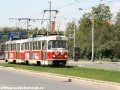 Souprava vozů T3M ev.č.8090+8055 vypravená na linku 10 míří od Balabenky k Ocelářské. | 14.7.2007