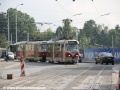 Z přeložky tramvajové tratě se do Svatovítské ulice vrací souprava vozů T3R.PLF ev.č.8251+T3R.P ev.č.8576 vypravená na linku 26. | 10.10.2010