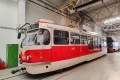 Vůz T3R.PLF #8299 (ex T3R.P #8223 → ex T3 #6527) v Opravně tramvají. | 2.10.2023