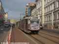 Souprava vozů T3R.P ev.č.8304+8305 vypravená na linku 16 dobrzďuje do zastávky Nádraží Vysočany. | 3.9.2012