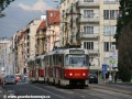 Protože v Praze provozujeme hromadnou dopravu, jezdí tramvajové linky většinou hromadně za sebou, k zastávce Libeňský most to takhle zvládají soupravy vozů T3R.P ev.č.8310+8311 a ev.č.8431+8493 na linkách 3 a 12 | 7.6.2010