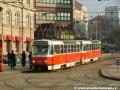 Souprava vozů T3R.P ev.č.8332+8333 vypravená na linku 16 v zastávce Palackého náměstí. | 23.1.2006