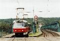 Souprava vozů T3R.P ev.č.8347+8346 na lince 24 na trojském tramvajovém mostě