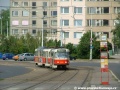 Souprava vozů T3R.P ev.č.8379+8378 vypravená na náhradní linku 39 míří k zastávce Blatiny. | 9.8.2006