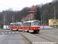 Souprava vozů T3R.P ev.č.8468+8469 na 11. pořadí linky 13 u smyčky Hlubočepy | 13.4.2006