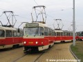 Souprava vozů T3R.P ev.č.8468+8469 na 11. pořadí linky 13 ve smyčce Sídliště Barrandov | 13.4.2006