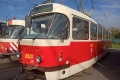Vůz T3R.P #8507 (ex T3 #6814) odstavený v Opravně tramvají po železniční nehodě z 9. září 2022, kdy jako řídící vůz v soupravě s vozem T3R.P #8460 najel ve smyčce Olšanské hřbitovy do vozu Škoda 15T ForCity Alfa #9247. | 12.10.2022