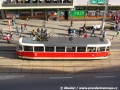 Netradiční pohled na vůz T3R.P ev.č.8559 vypravený na linku 15 během stanicování v zastávce Nádraží Vysočany. | 23.4.2012