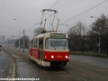 Vůz T3R.P ev.č.8560 vypravený na linku 19 míří k zastávce Hloubětín. | 1.3.2009