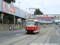 Vůz T3R.P ev.č.8563 vypravený na linku 19 opustil zastávku Kolbenova a míří k Poštovské. | 9.8.2008