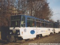 Na zadním voze soupravy vozů T6A5 ev.č.8611+8613 textové polepy příliš dlouho nevydržely... | 12.1.1999