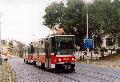 Souprava vozů T6A5 ev.č.8623+8624 na lince 17 v Badeniho ulici