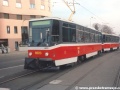 Souprava vozů T6A5 ev.č.8623+8627 na zkušebních jízdách. | prosinec 1995