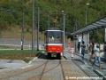 Vůz T6A5 ev.č.8658 během prvního průjezdu tramvaje v prostoru budoucí nástupní zastávky smyčky Radlická | 10.9.2008