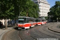 Souprava vozů T6A5 #8683+8684 na lince 10 překonává protioblouky na náměstí Míru. | 28.6.2010