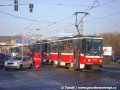 Souprava vozů T6A5 ev.č.8707+8708 vjíždí do vozovny Motol. | 22.2.2007