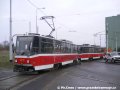 Souprava vozů T6A5 ev.č.8717+8718 opouští kusou předávací kolej. | 22.3.2007