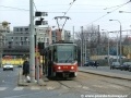 Vůz T6A5 ev.č.8718 vypravený na linku 7 stanicuje v zastávce Otakarova. | 28.3.2004