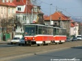 Souprava vozů T6A5 ev.č.8732+8731 vypravená na linku 20 stoupá na Horoměřickou. | 14.3.2005