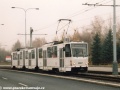 Vůz KT8D5 ev.č.9007 vypravený na linku 24 míří k zastávce Na Homoli. | 16.11.2002