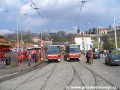 Vozy KT8D5 ev.č.9010 a ev.č.9030 během kolaudace tratě v Letenské ulici a křižovatky dolní Klárov | 18.4.2006