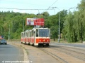 Vůz KT8D5 ev.č.9014 vypravený na linku 4 míří k zastávce Motol. | 17.8.2004