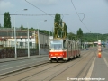 Vůz KT8D5 #9029 vypravený na linku 9 přijíždí do zastávky Vozovna Motol. | 20.6.2004