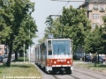 K zastávce Lotyšská stoupá vůz KT8D5 ev.č.9031 vypravený na linku 25. | 5.6.2003