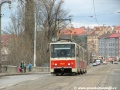 Vůz KT8D5 ev.č.9037 vypravený na linku 1 míří k zastávce Libeňský most | 31.3.2006