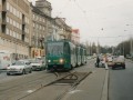 Vůz KT8D5 ev.č.9038 na lince 25 právě přejíždí povrchovou výhybku do zastávky Vítězné náměstí | 13.4.2000