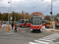 Vůz KT8D5 ev.č.9039 zdolává protisměrně oblouk na Palackého most. | 21.10.2007