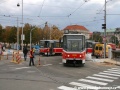 Vůz KT8D5 ev.č.9039 zdolává protisměrně oblouk na Palackého most. | 21.10.2007