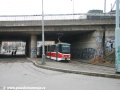 Vůz KT8D5.RN2P ev.č.9078 vypravený na linku 17 opouští podjezd pod holešovickým nádraží ještě v původní dispozici směrem k tramvajovému mostu | 28.3.2010