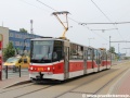 Vůz KT8D5.RN2P ev.č.9078 vypravený na linku 8 stanicuje v zastávce Nádraží Libeň. | 3.6.2012