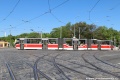 Vůz KT8D5.RN2P #9088 vypravený na linku 16 projíždí křižovatkou Strojimport k Olšanským hřbitovům. | 19. 5. 2013