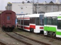Vyřazené pražské tramvaje RT6N2 ev.č.9101 a RT6N1 ev.č.9102 v areálu DPOV, a.s. Nymburk | 1.10.2009