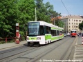 Vůz RT6N1 ev.č.9103 vypravený na linku 7 v zastávce Divadlo Na Fidlovačce. | 26.5.1999