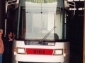 Vůz RT6N1 ev.č.9104 ve vozovně Hloubětín. | 27.1.1997