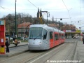 Tramvaj Škoda 14T ev.č.9111 při předváděcí jízdě pro představitele hlavního města Prahy na Výtoni. | 13.12.2005