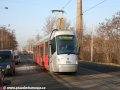 Vůz Škoda 14T ev.č.9119 vypravený na linku 12 míří na Palmovku | 4.2.2008