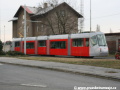 Vůz Škoda 14T ev.č.9121 na předávací koleji Praha-Zličín během oživování. | 5.3.2007