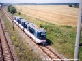 Sériové jednotky RT8D5M během zkušebních jízd na železničním zkušebním okruhu v Cerhenicích. | léto 1998