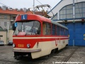 Cvičný vůz T3 ev.č.5502 v areálu vozovny Pankrác | 4.1.2007