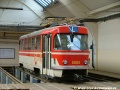 Cvičný vůz T3 ev.č.5503 během elektrorevize ve vozovně Pankrác, před instalací bočního oboustranného panelu BUSE | 31.8.2004