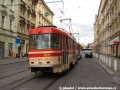 Cvičný vůz T3 ev.č.5511 řazený jako řízený v soupravě s vozem ev.č.5506 opustil náměstí bratří Synků a míří ke křižovatce Vladimírova. | 15.7.2011