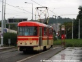 Cvičný vůz T3 ev.č.5511 v nástupní zastávce vnitřní koleje smyčky Nádraží Braník. | 9.9.2010