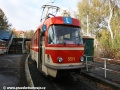 Cvičný vůz T3 ev.č.5511 na střední koleji smyčky Královka. | 23.10.2008