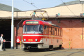 Jediným zástupcem pracovních tramvají se na Dni otevřených dveří DP Praha ve vozovně Hloubětín stal cvičný vůz T3R.P ev.č.5516 | 22.9.2007