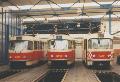 Sněhový pluh vozovny Vokovice ev.č.5407 v sousedství cvičných vozů ev.č.5517 a ev.č.5516 [Foto: Zdeněk Liška]