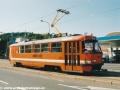 V pozdním odpoledni hotovo, pracovní vůz T3 ev.č.5521 se vydává z Kotlářky do svého dočasného domova ve vozovně Střešovice. | 24.8.2003
